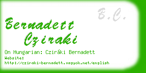 bernadett cziraki business card
